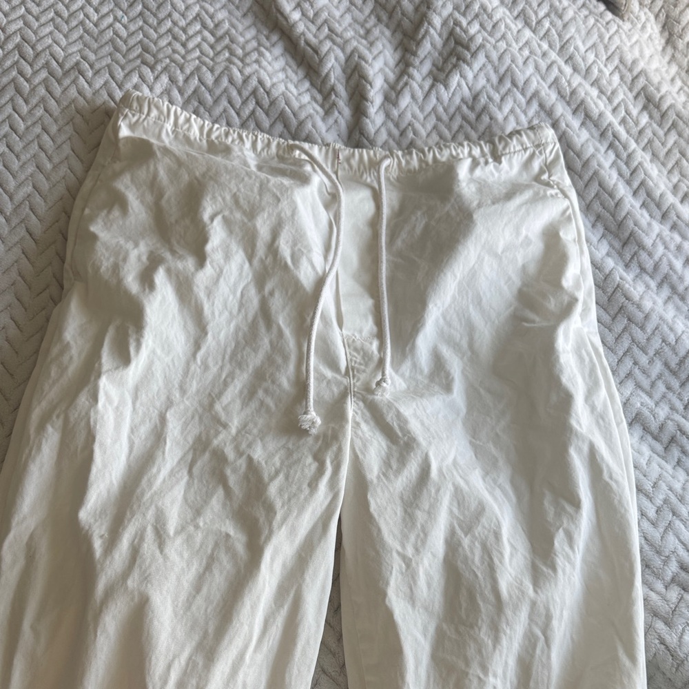 Free People White Ruched Hem Drawstring Joggers - Picture 3 of 10